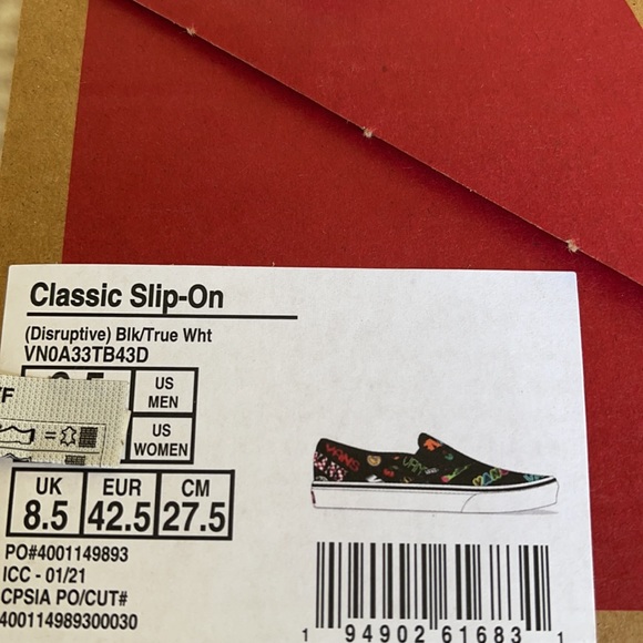 Vans Classic Slip On Disruptive Black/True White M - Picture 16 of 16